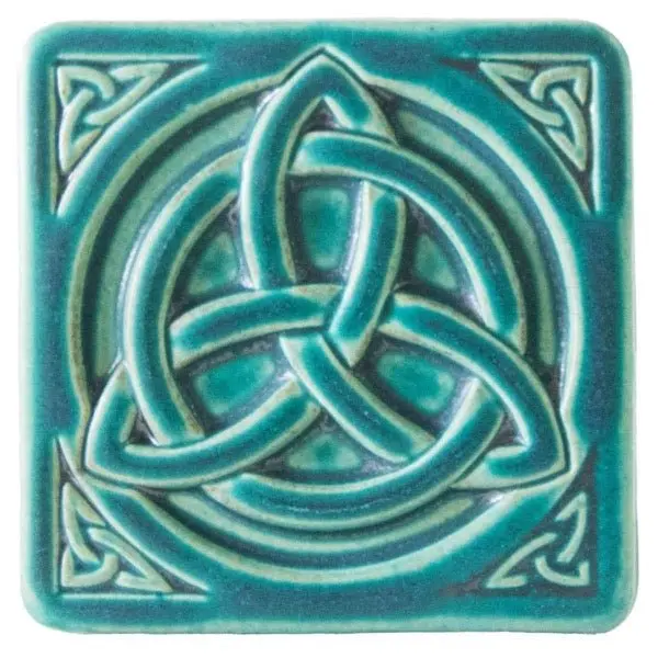 6X6 Trinity Knot Pewabic Tile - Pewabic Blue 1