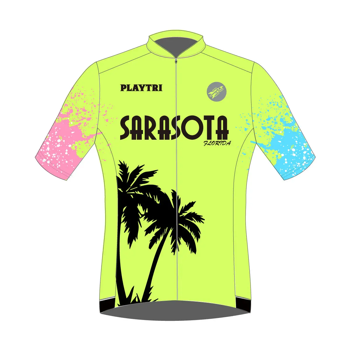 Playtri Sarasota Elite Cycling Jersey – Short-Sleeve, Aero Fit, and High-Ventilation Fabric