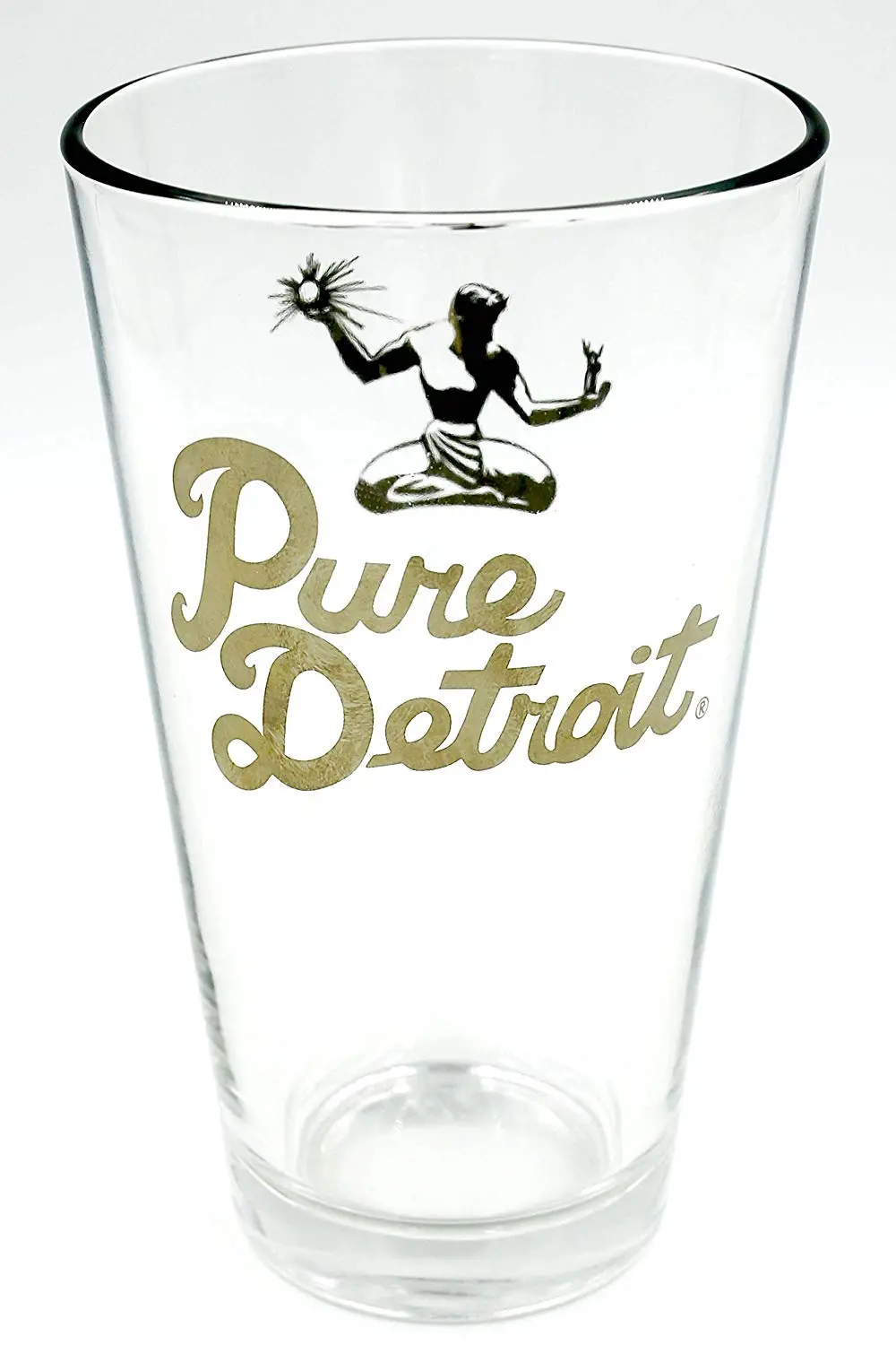 Pure Detroit 16 Oz Pint Glass / Gold 1