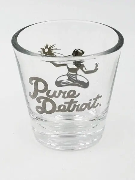 Pure Detroit 1.5 Oz Shot Glass / Silver 1
