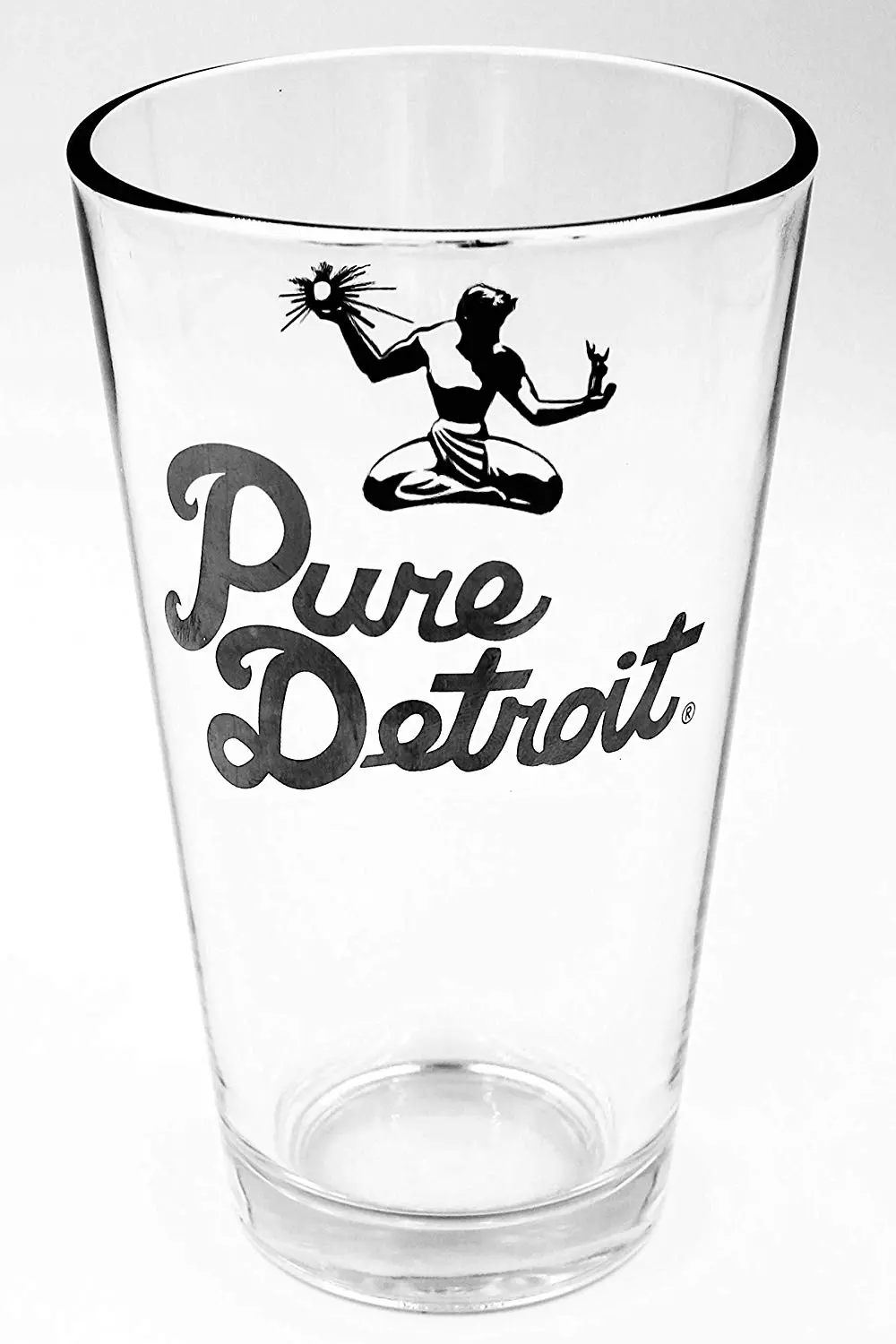 Pure Detroit 16 Oz Pint Glass / Black 1