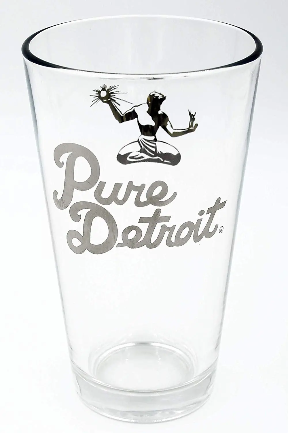 Pure Detroit 16 Oz Pint Glass / Silver 1