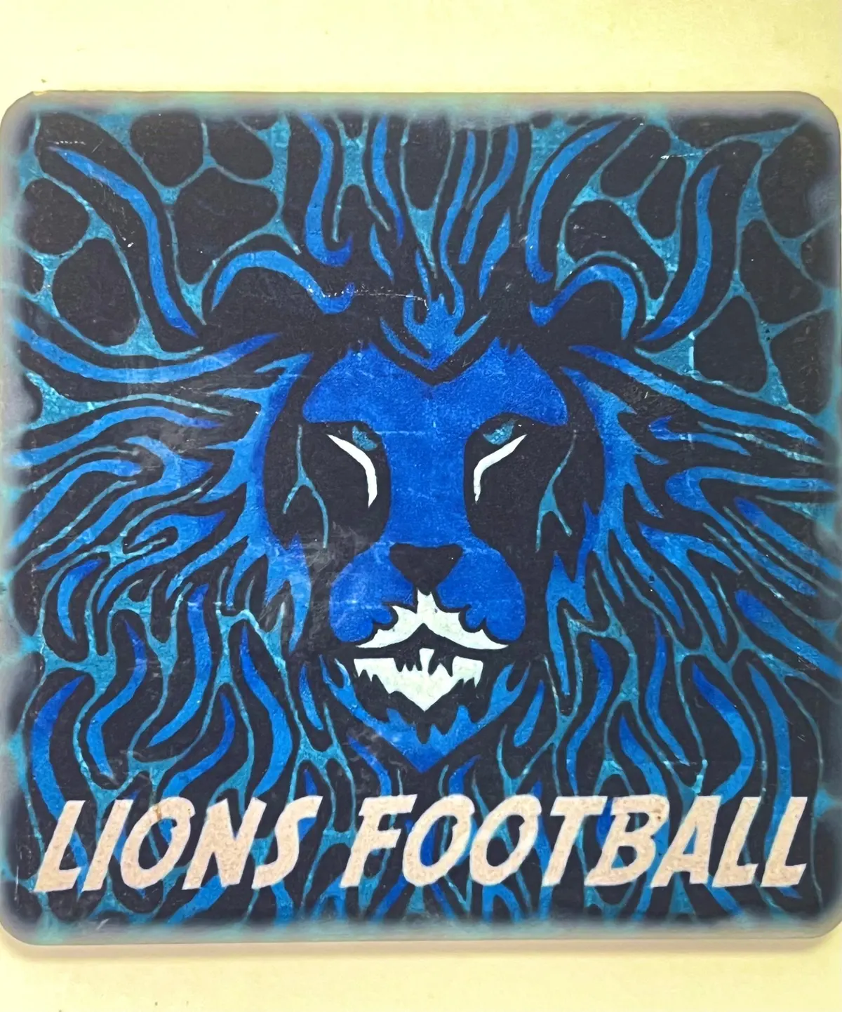 Detroit Lions Illustration - Porcelain Tile Coaster 1