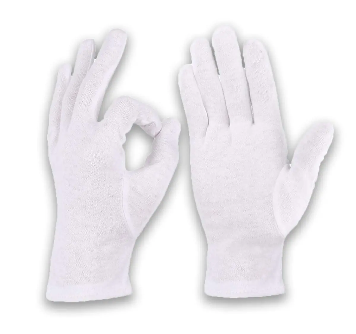 Cotton Gloves White Jersey Men L 1