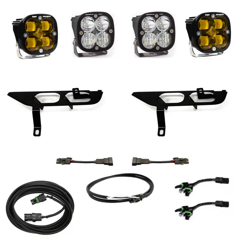 2021-2023 F-150 Baja Designs Fog Pocket Kit Sae Amber Squadron Pro Dc 2