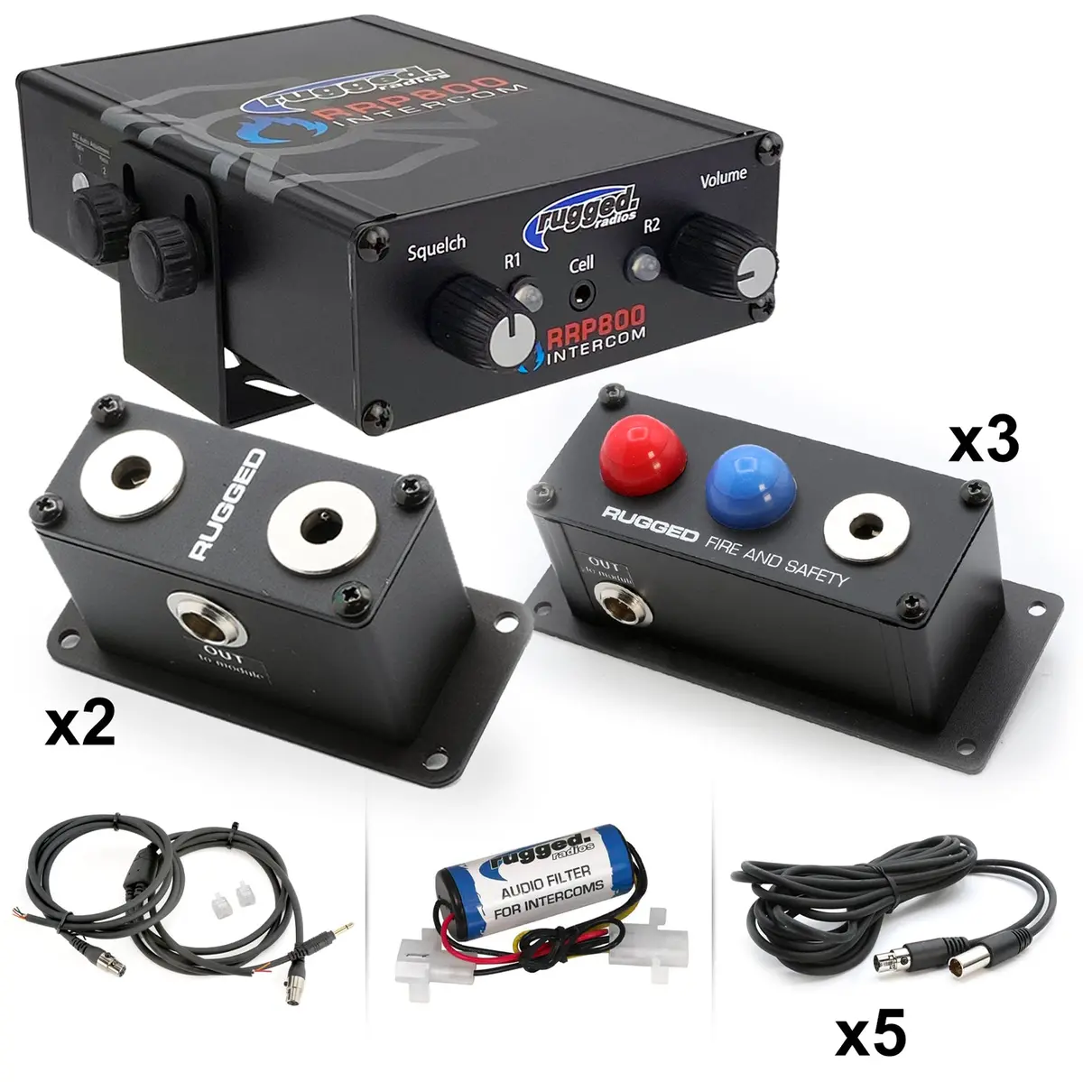 Fire And Safety 6-Person Dual Radio And Pump Panel Intercom Kit 1