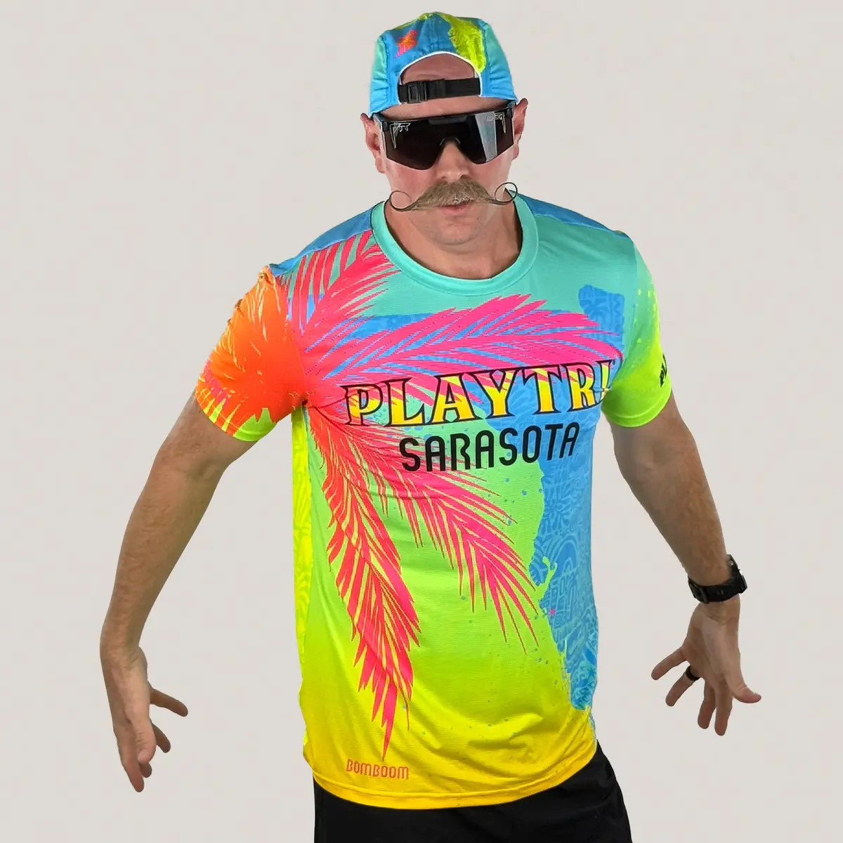 Playtri Sarasota X Bomboom Men's Short Sleeve Tech Tee 1