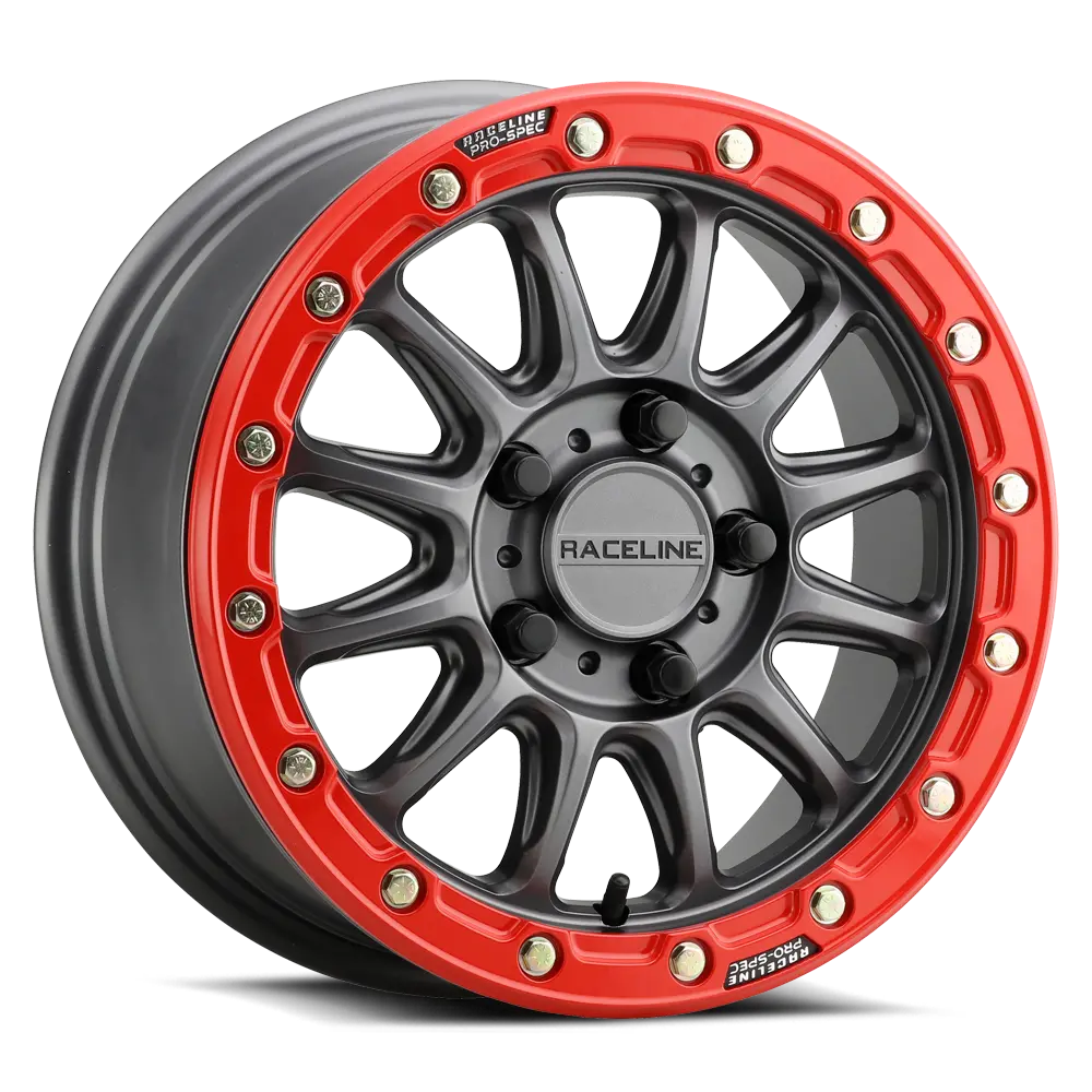Raceline Alpha 15X10 5X114 +25Mm Gunmetal W/ Red Ring 1