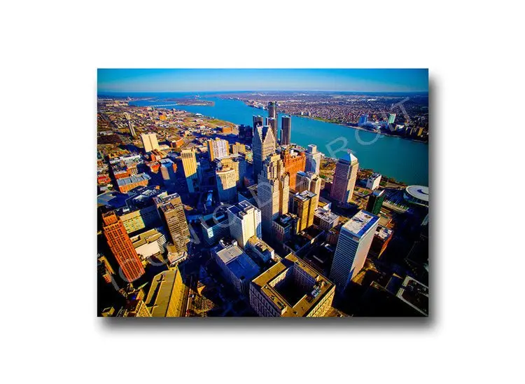 Detroit Aerial Skyline Luster Or Canvas Print $35 - $430 1