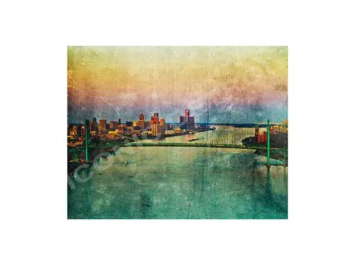 Ambassador Bridge Aerial Skyline Luster Or Canvas Print $35 - $430 1
