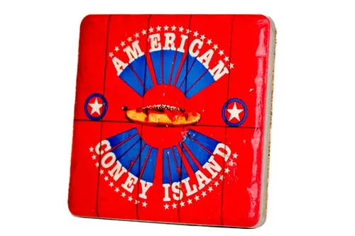 American Coney Island Porcelain Tile Coaster 1