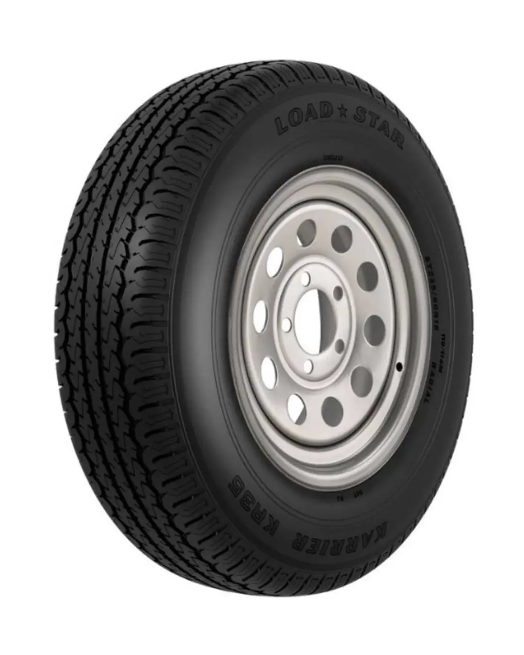 Kenda Kr35 St205/75R15 6-Ply Trailer Tire On 15X5 5-4.5 Silver Modular Wheel 1