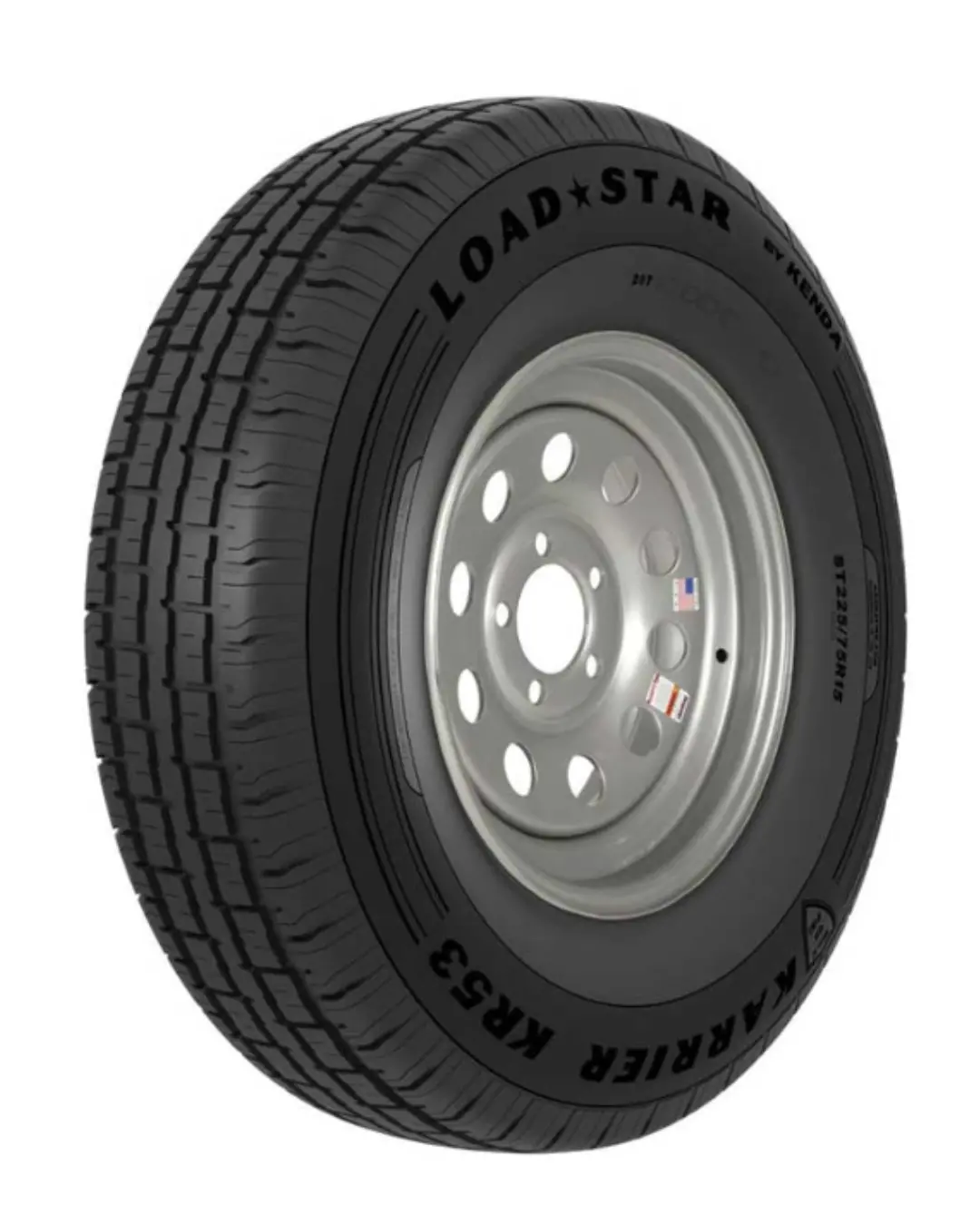 Kenda Kr53 St175/80R13 6-Ply Trailer Tire On 13X4.5 5-4.5 Silver Modular Wheel 1