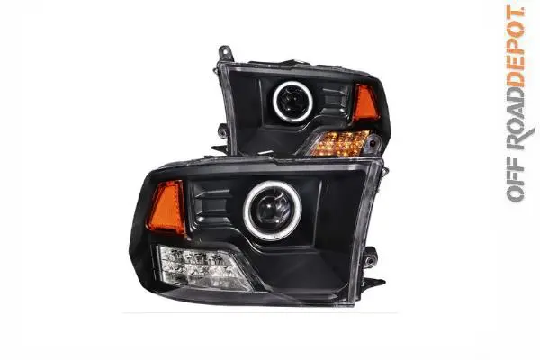 Faros Anzo Principales Led Dodge Ram 1500 09-15 C/ Aro Angel 1