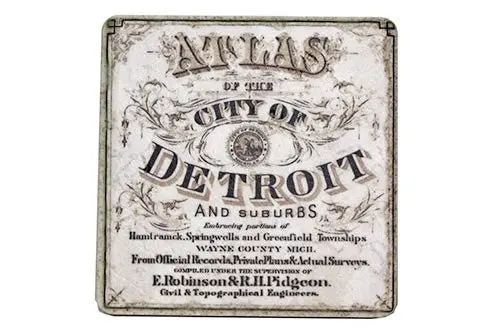 Vintage City Of Detroit Atlas Tile Coaster 1