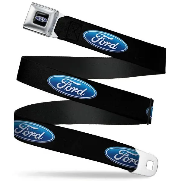 Ford Seatbelt Belt / Color Logo + Black + Blue Ford Oval Webbing 1