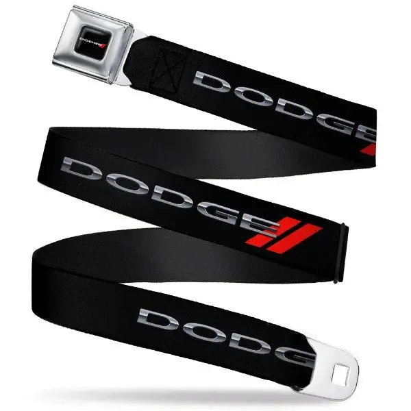Dodge Seatbelt Belt / Color Logo + Black + Red Dodge Webbing 1