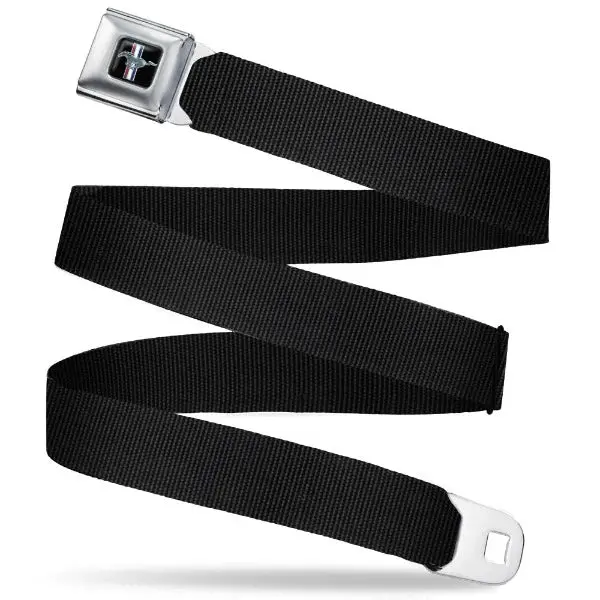 Ford Mustang Seatbelt Belt / Color Logo + Black Webbing 1
