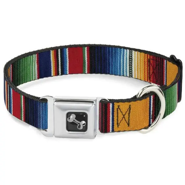 Spirit Of Detroit Dog Collar / Multi Zarape Stripe 1