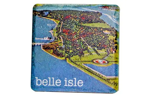 Vintage Belle Isle Aerial Tile Coaster 1