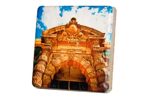 Belle Isle Aquarium Entrance Porcelain Tile Coaster 1