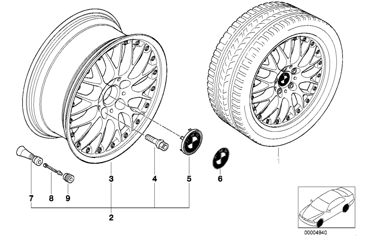 Genuine Bmw Style 42 Bbs Rs745 18X9 Et24 74.1 5X120 - 36111094380 1