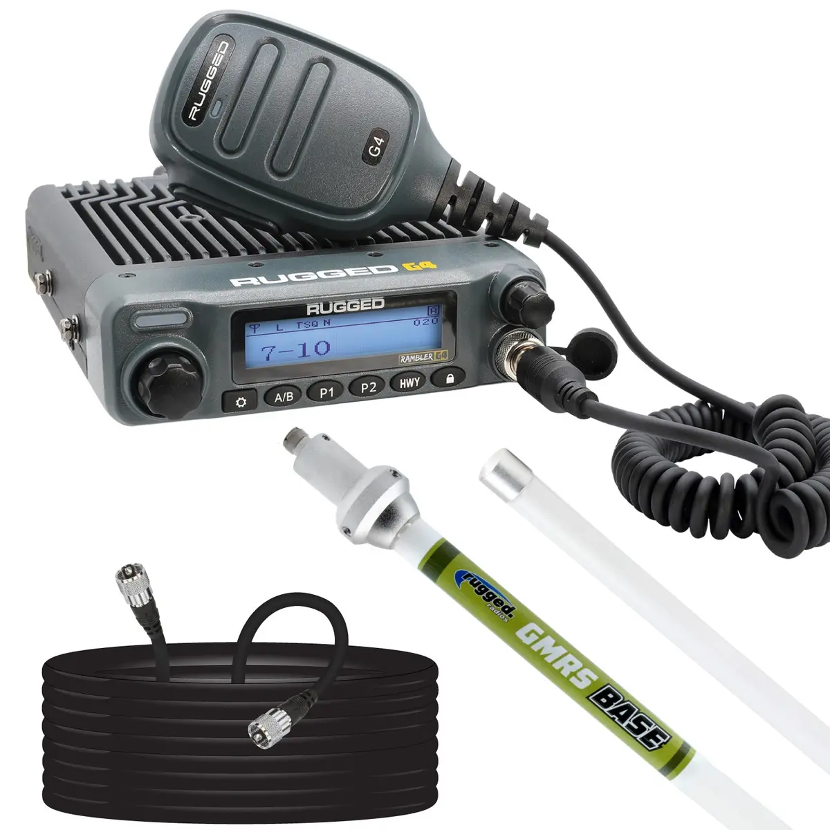 Base Camp - Rambler G4 High Power Mobile Radio With Fiberglass Antenna Kit 1