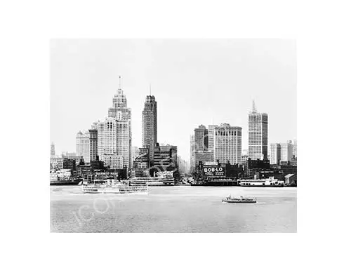 Historic Detroit River Skyline Black And White Luster Or Canvas Print $35 - $430 1