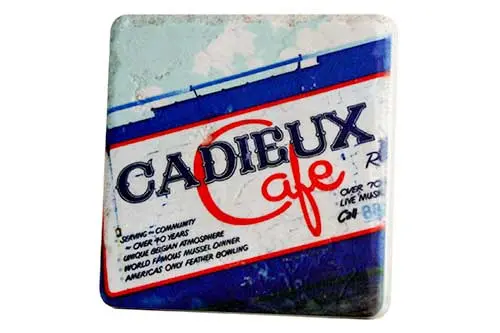 Cadieux Cafe Mural Porcelain Tile Coaster 1