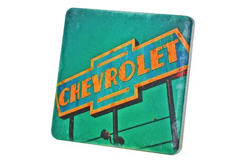 Retro Chevrolet Sign Porcelain Tile Coaster 1