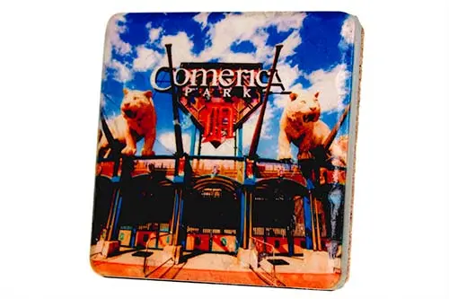 Comerica Park Entrance Porcelain Tile Coaster 1