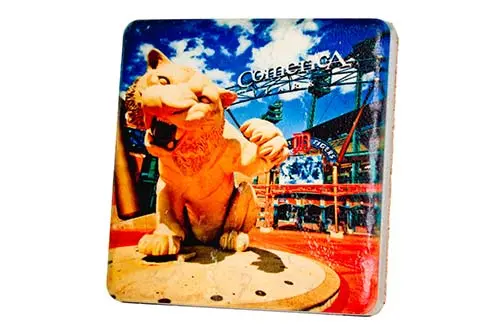 Comerica Park Tiger Porcelain Tile Coaster 1