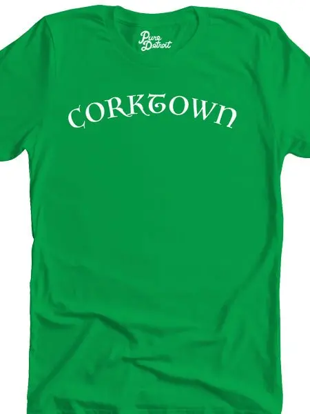 Corktown Neighborhood Unisex T-Shirt - White / Irish Green 1