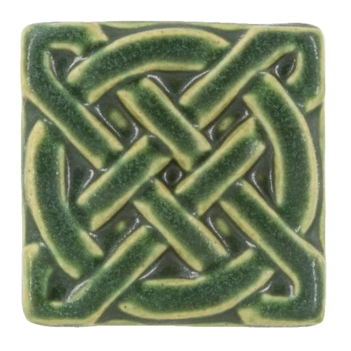 3X3 Journey Knot Pewabic Tile - Leaf 1