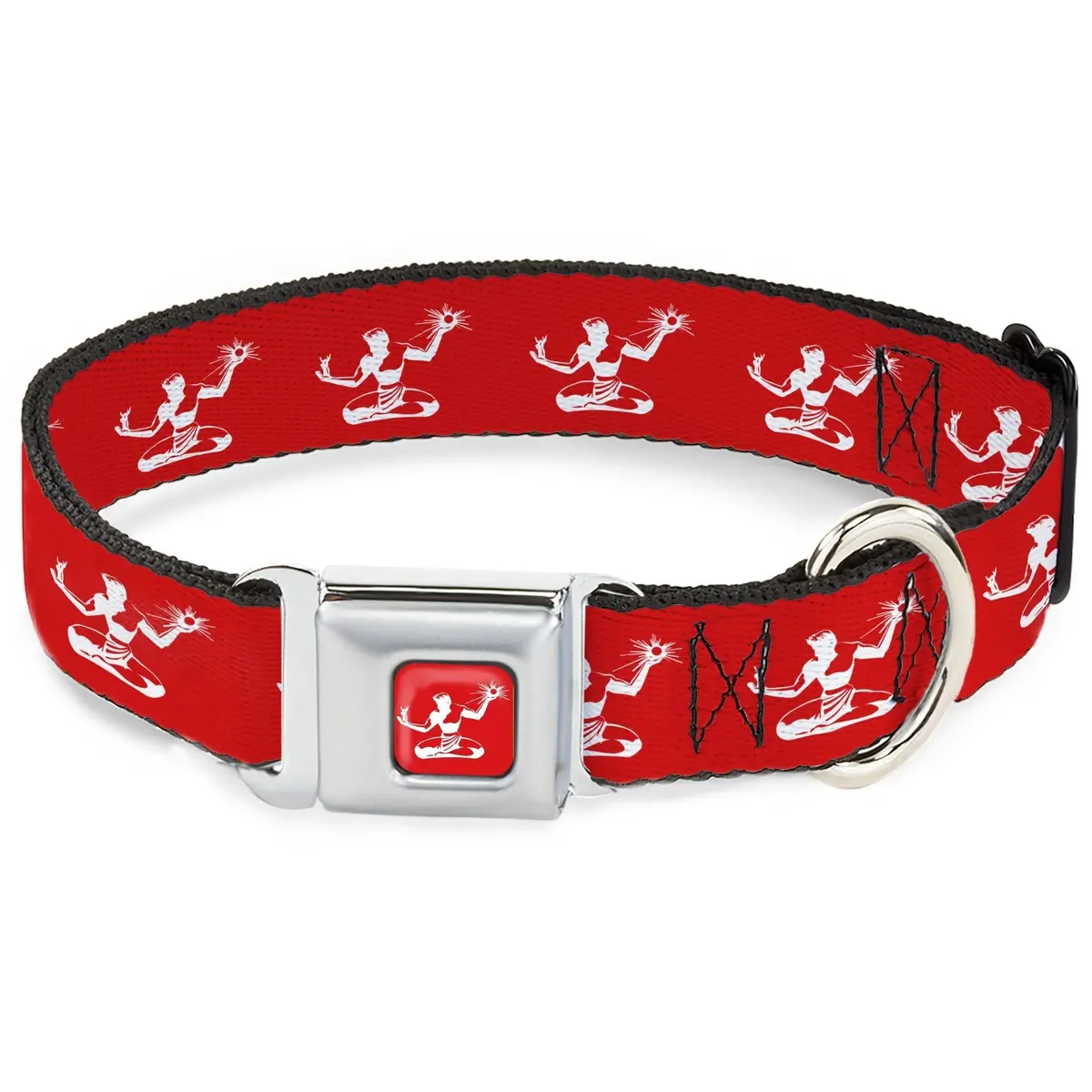 Spirit Of Detroit Seatbelt Buckle Dog Collar - Red / White 1