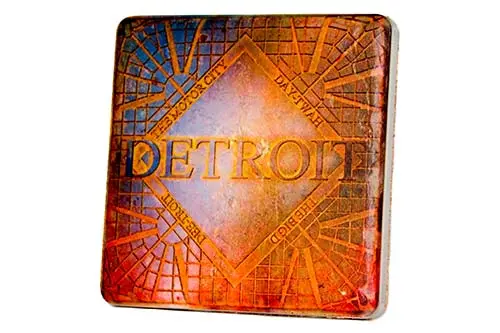 Detroit Decor Porcelain Tile Coaster 1