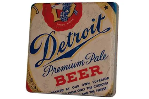 Detroit Beer Vintage Label Porcelain Tile Coaster 1