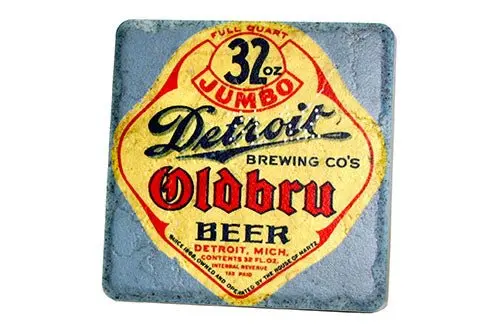Vintage Detroit Brewing Company Oldbru Beer Porcelain Tile Coaster 1