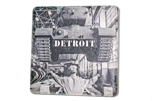 Historic Detroit Built Tank Porcelain Tile Coaster 1