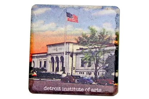 Vintage Detroit Institute Of Art Porcelain Tile Coaster 1
