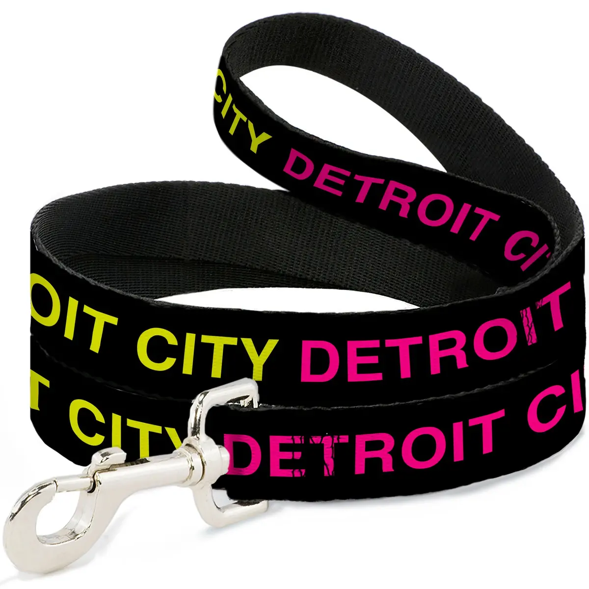 Detroit City Dog Leash -  Black / Turquoise / Yellow / Pink 1
