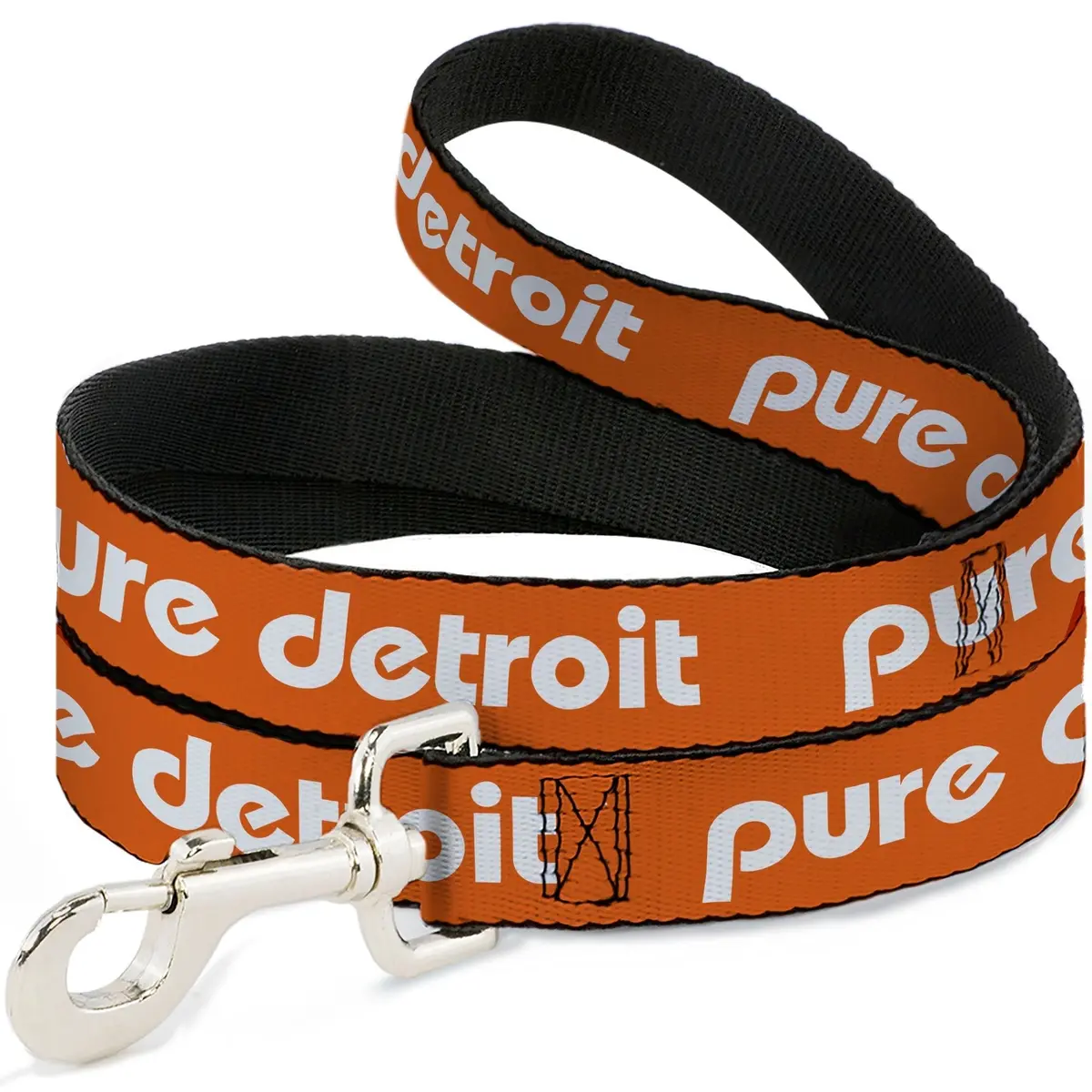 Pure Detroit Dog Leash -  Bright Orange / White 1