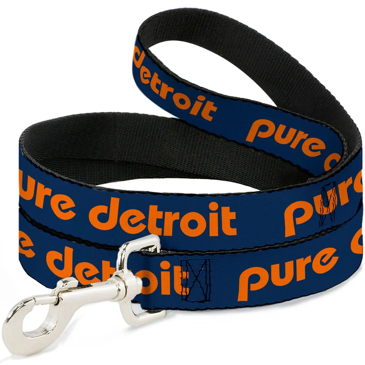 Pure Detroit Dog Leash - Navy / Bright Orange 1