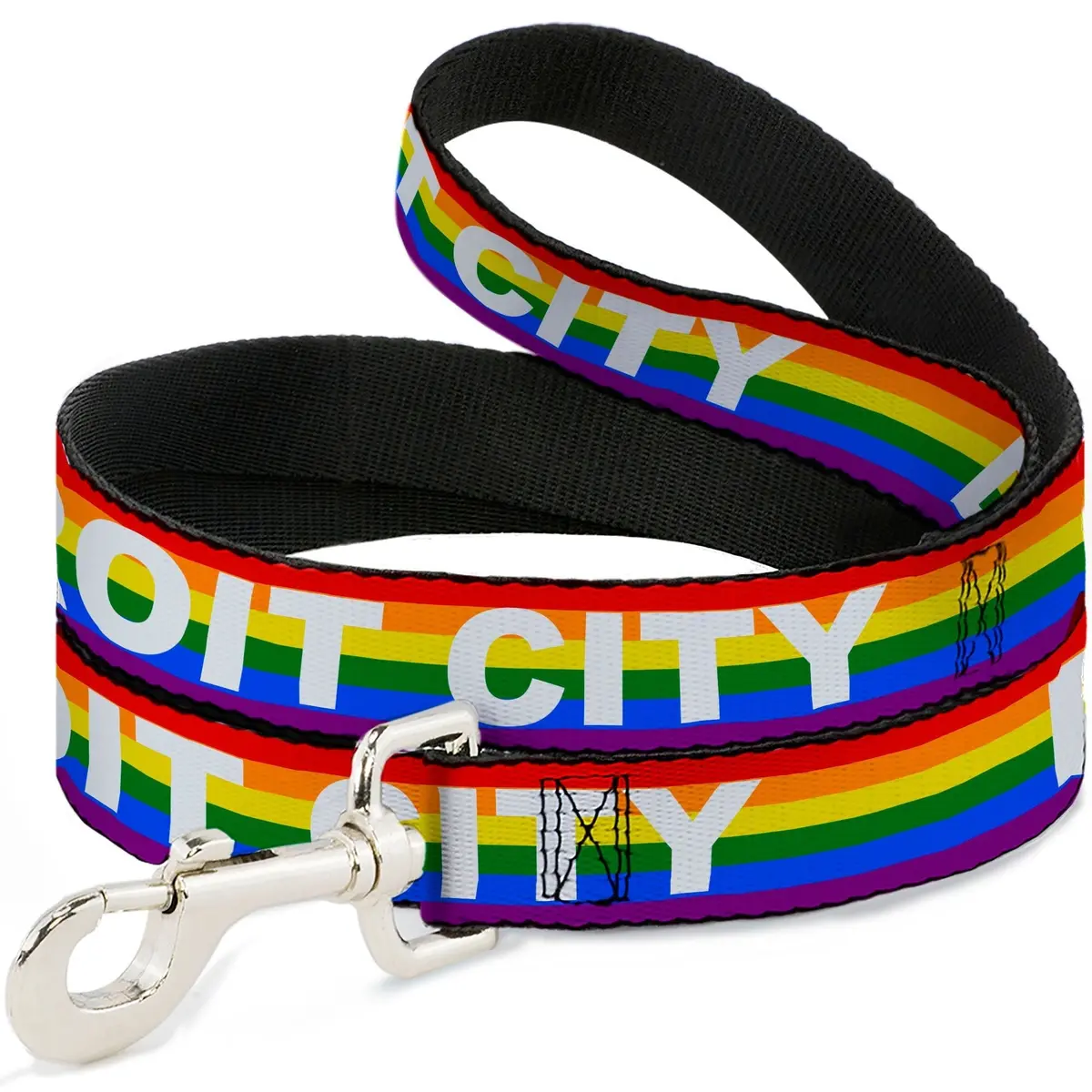 Detroit City Dog Leash - Pride Flag Rainbow / White 1