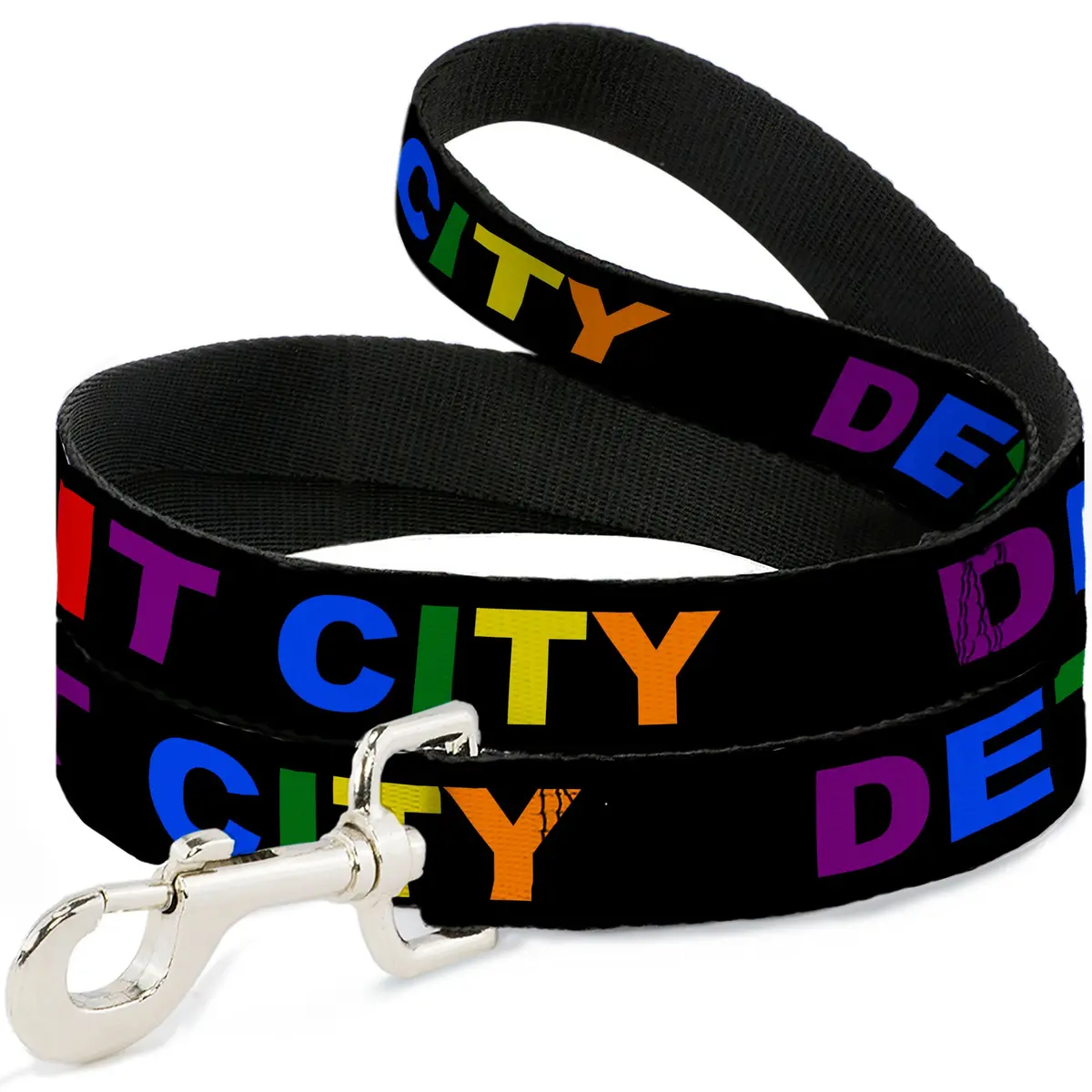 Detroit City Dog Leash - Black / Rainbow 1