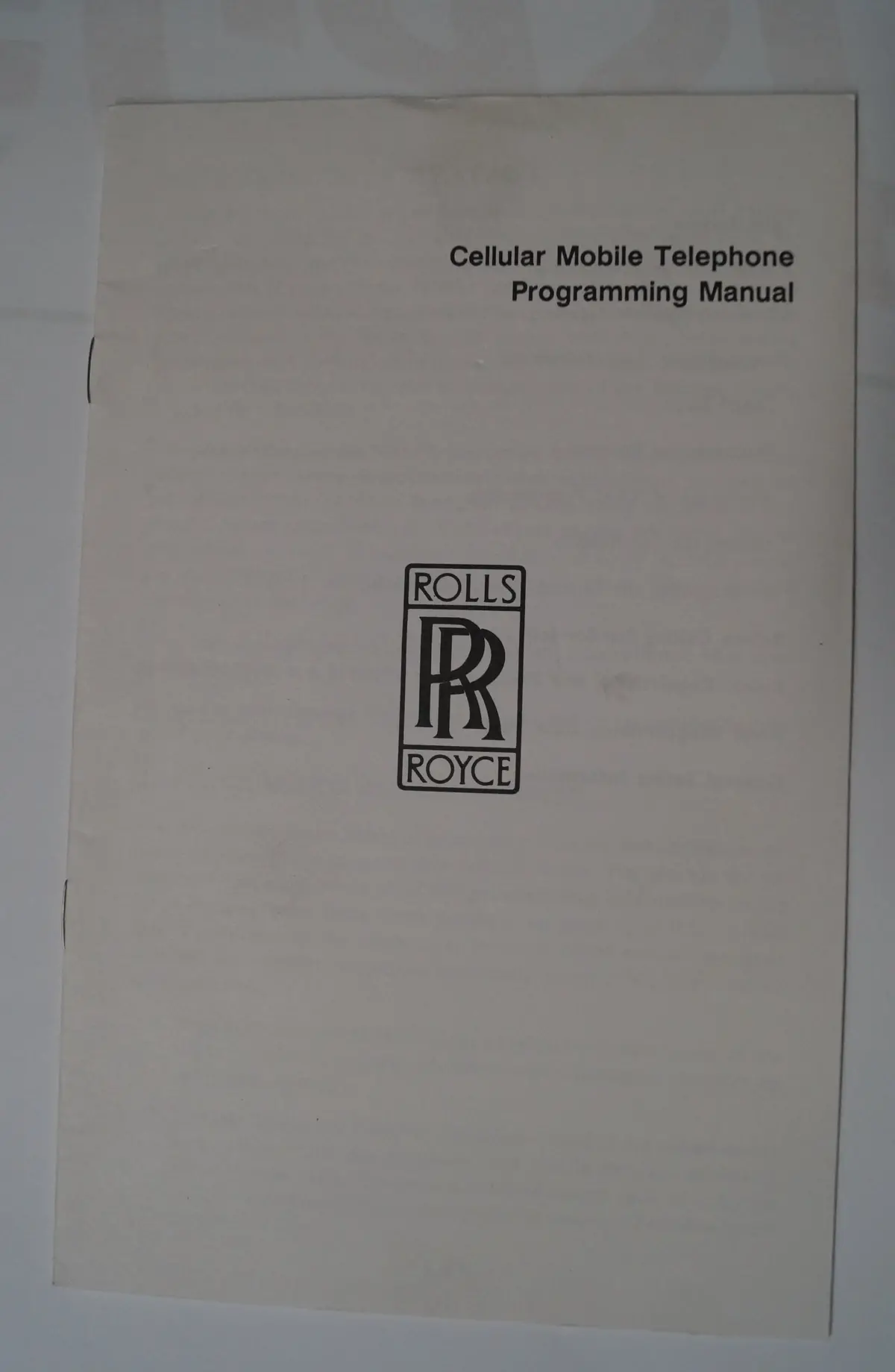 Used Oem Rolls Royce Cellular Mobile Telephone Manuals. Fits 1996 Rolls Royce Silver Spur 1