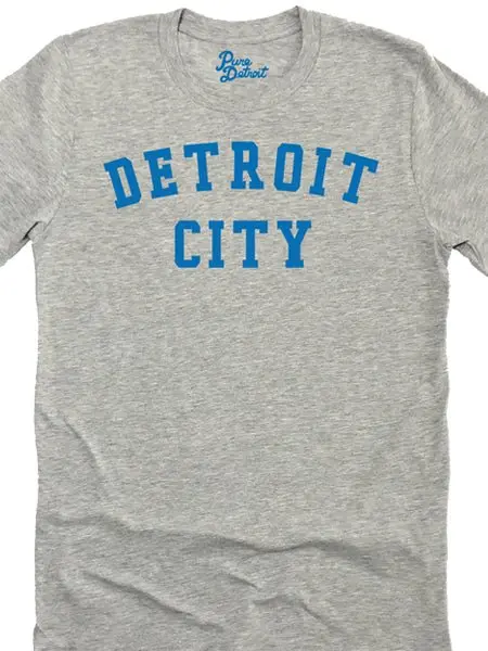 Detroit City Unisex T-Shirt - Blue / Athletic Gray 1
