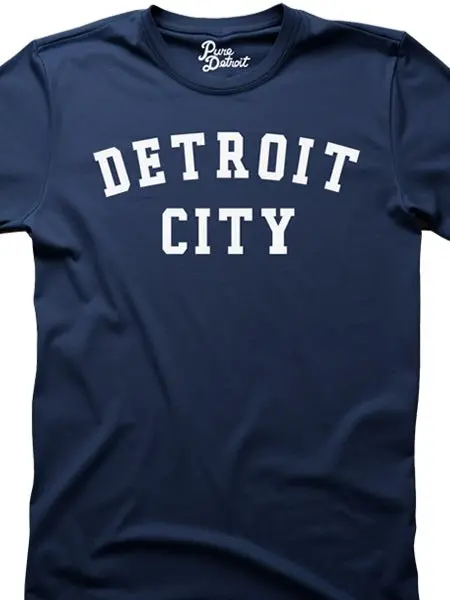 Detroit City Unisex T-Shirt - White / Navy 1