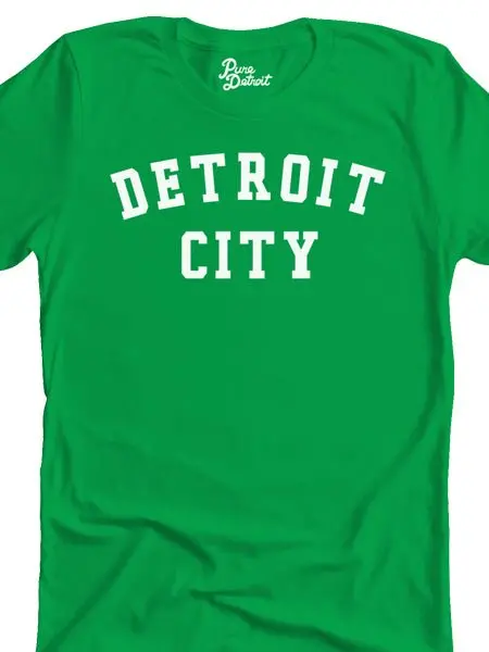 Detroit City Unisex T-Shirt - White / Irish Green 1