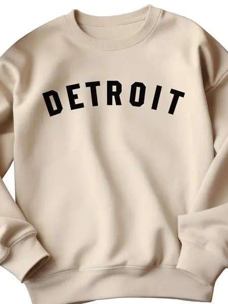 Detroit Classic Unisex Sweatshirt - Black / Sand 1